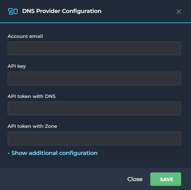 direct admin's dns provider configuration figure